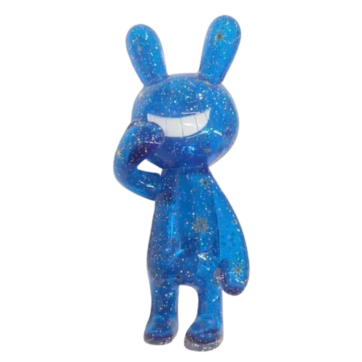 Clear Blue Gold Flakes Standing