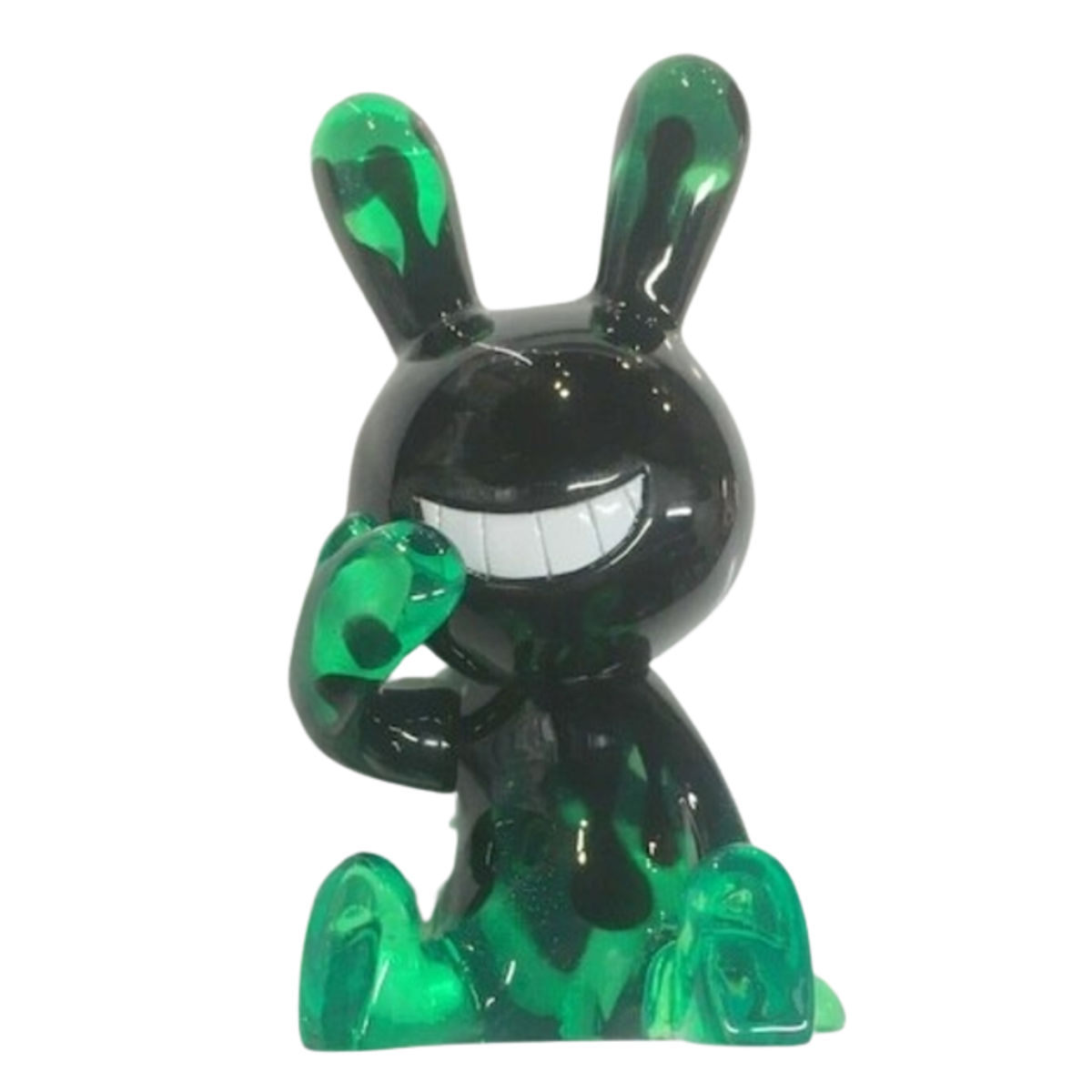 Emerald Crystal Fire Sitting Black Rabbit