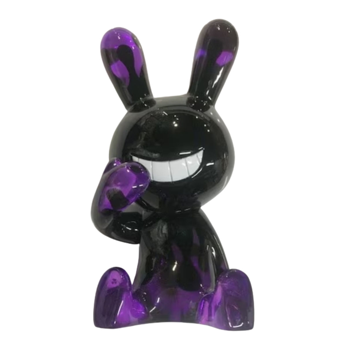 Amethyst Crystal Fire Sitting Black Rabbit