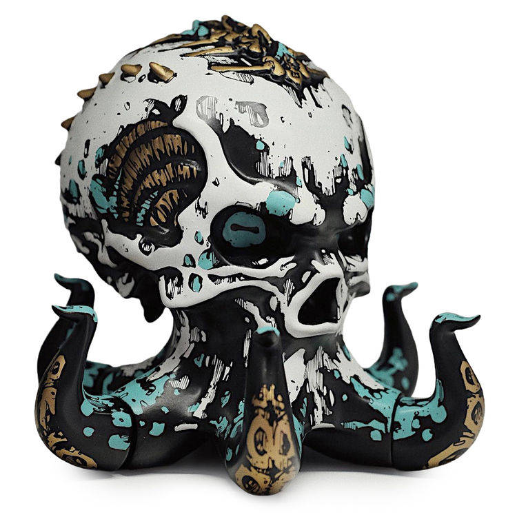 White Teal Gold Skulltopus by Mr. Kumkum (Paskalis Kunang)