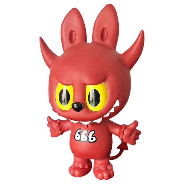 Red 666 Labubu Yellow Eyes by Kasing Lung