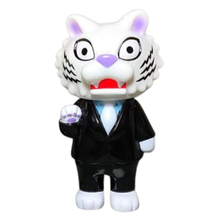 Black Suit White Tie Tiger Boss by Cristina Ravenna