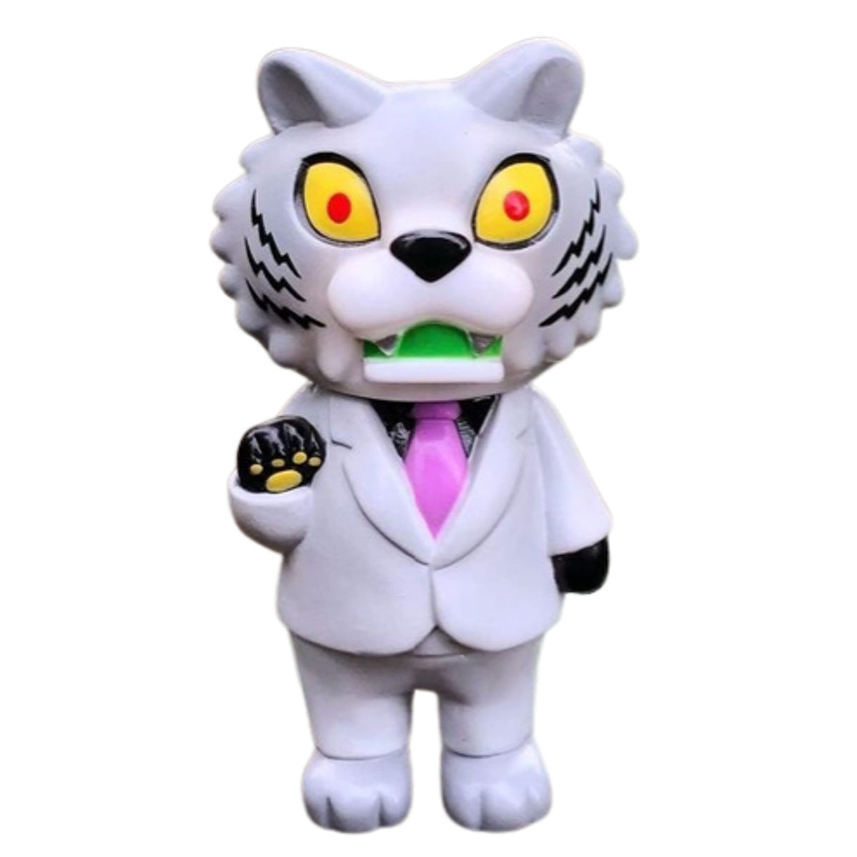 White Suit Pink Tie Tiger Boss