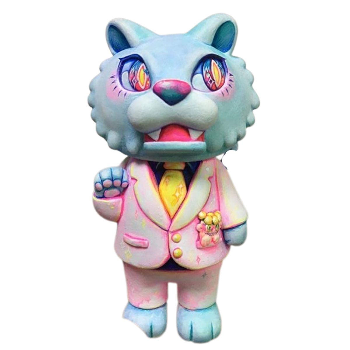 Pink Suit Yellow Tie Tiger Boss