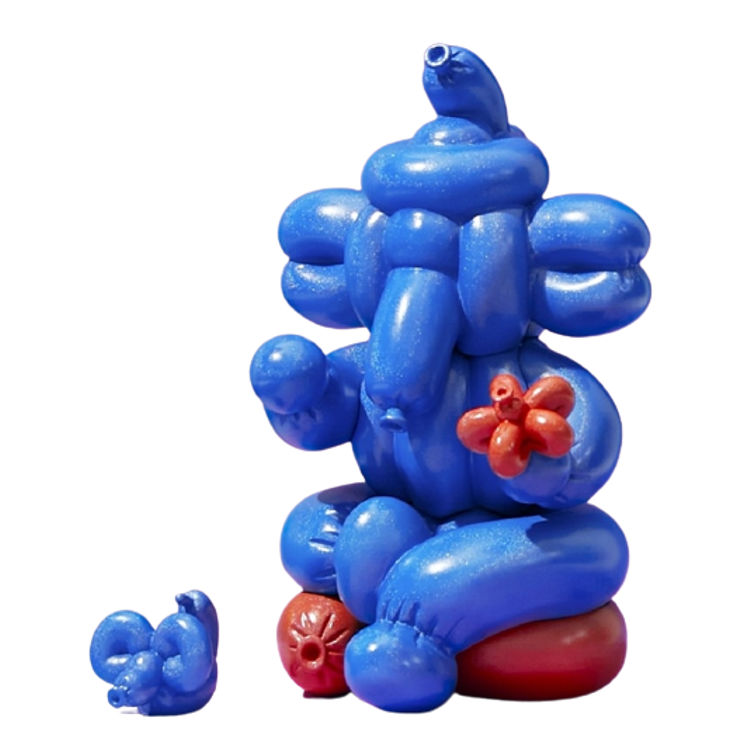 Bubble Blue and Orange Balloon Ganesha by Suker Thing