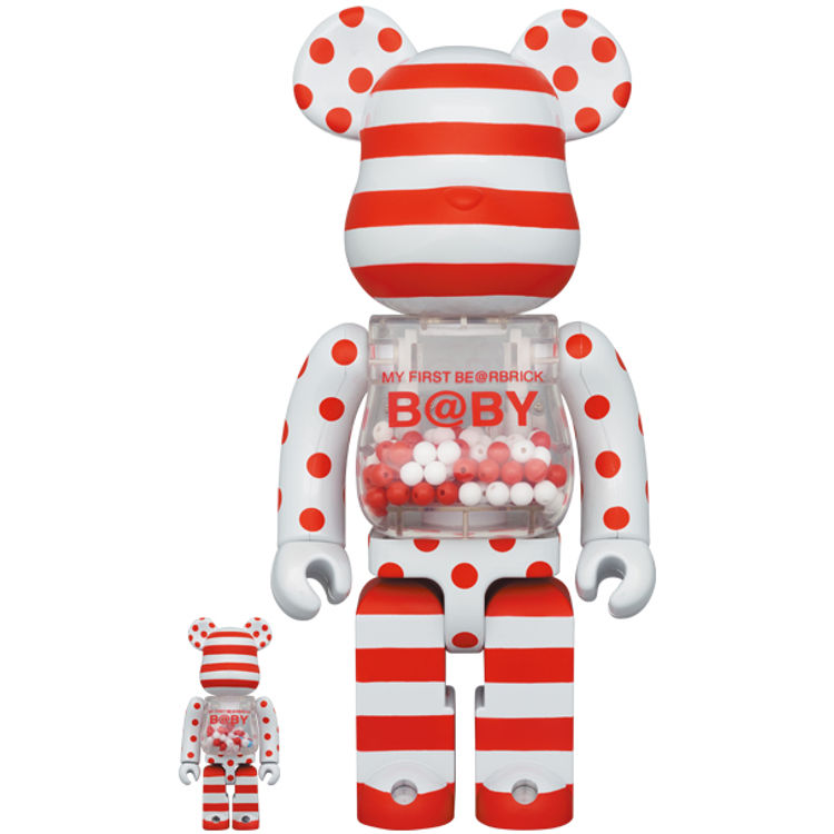 100% + 400% Red & Silver My First B@by Bearbrick (Set) by Chiaki Kuriyama