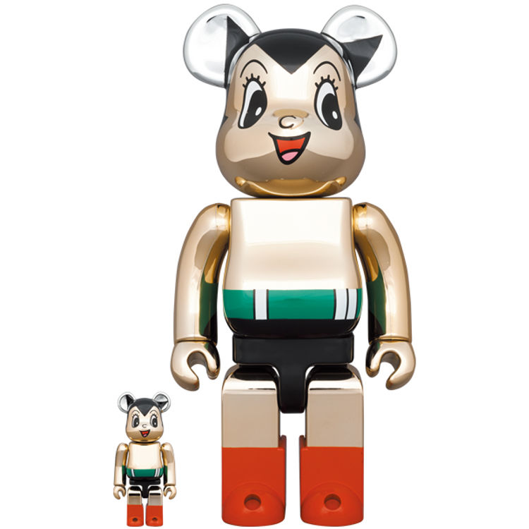 100% + 400% Chrome Astro Boy Bearbrick (Set) by Tezuka Productions