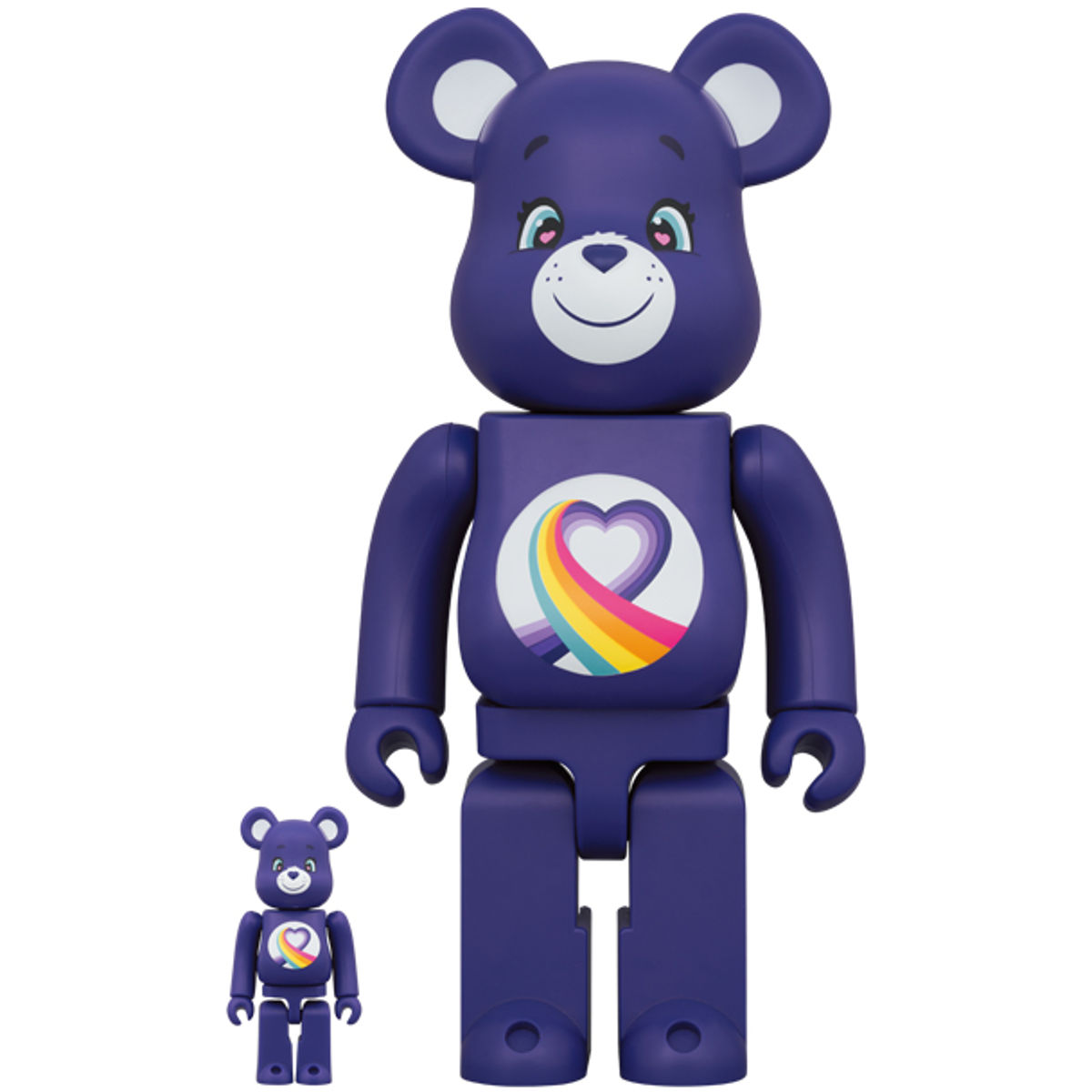 100% + 400% Rainbow Heart Bear : Care Bears Bearbrick