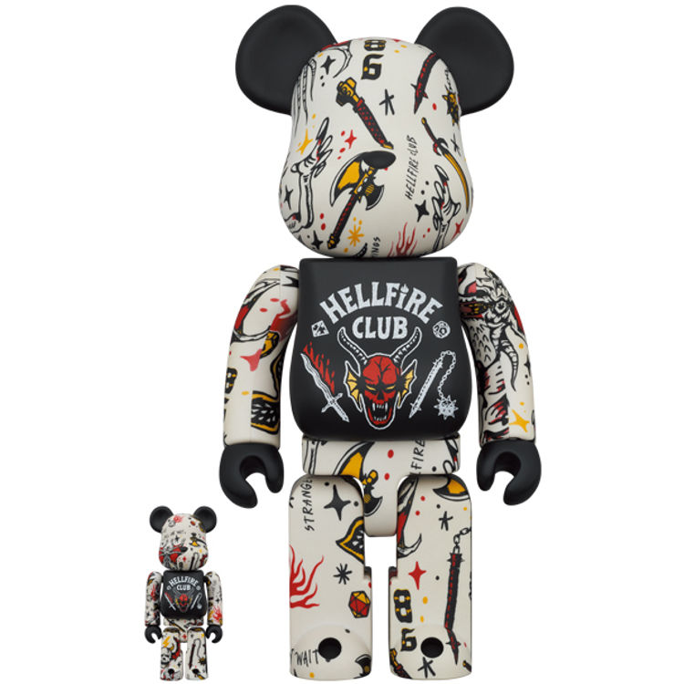 100% + 400% Hellfire Club : Stranger Things Bearbrick by Netflix