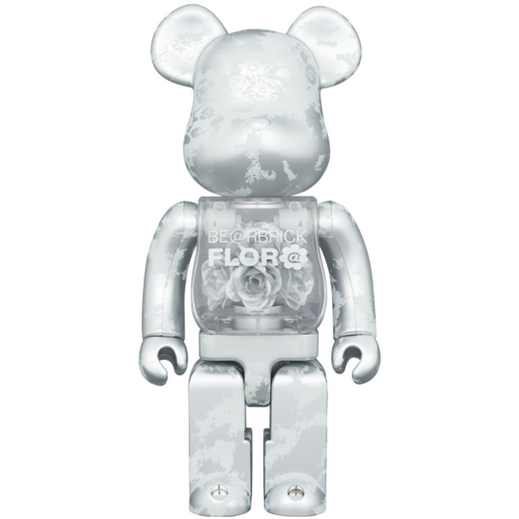 400% Silver Flor@ Bearbrick by Mames
