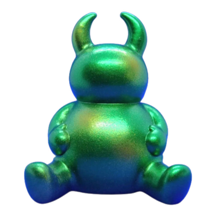 Metallic Green Sitting Uamou (Manpuku) by Uamou (Ayako Takagi)