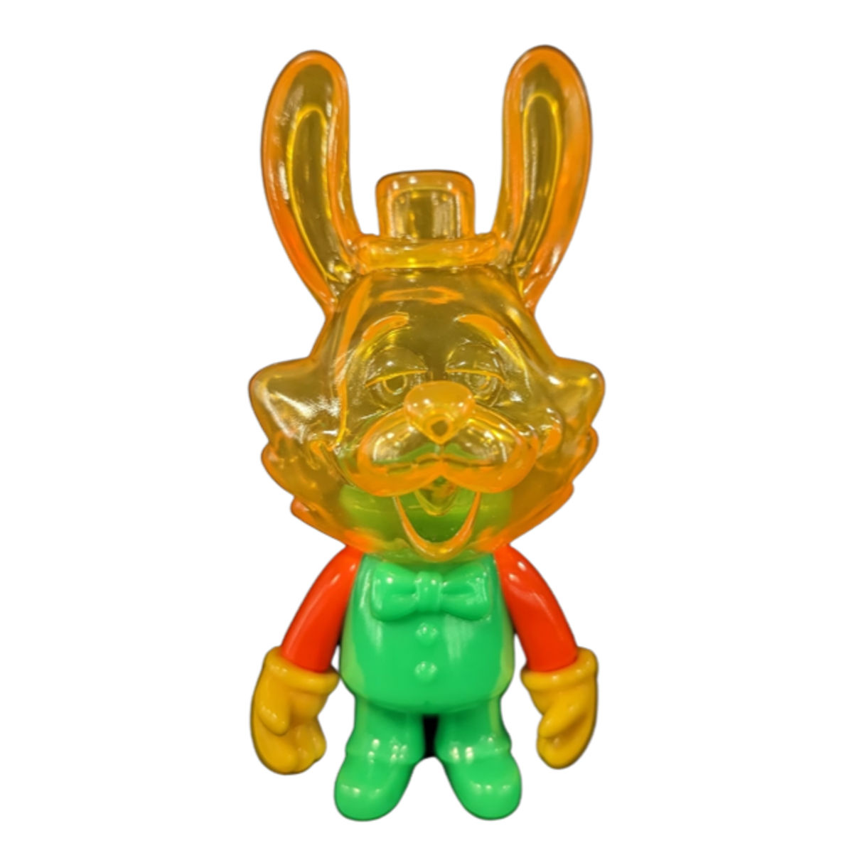 Clear Orange and Green Swing Bunny