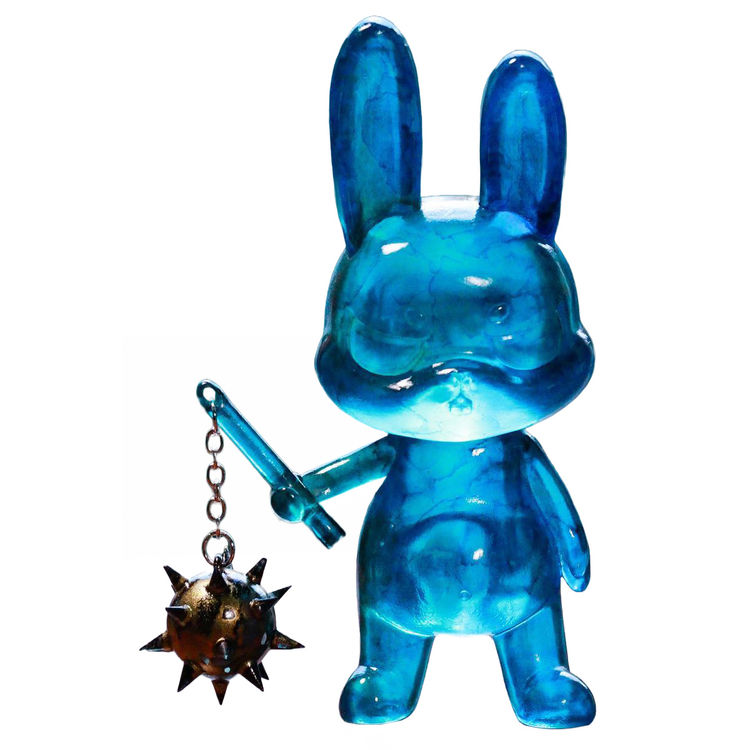 Blue Stained-Glass Gummy Riot Bunny by Fluff Riot (Kristy Kitsune)