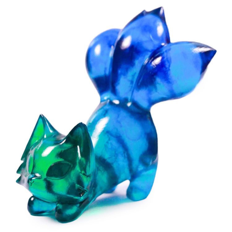 Mini Green Blue Gradient Khali Stained-Glass Gummy by Fluff Riot (Kristy Kitsune)