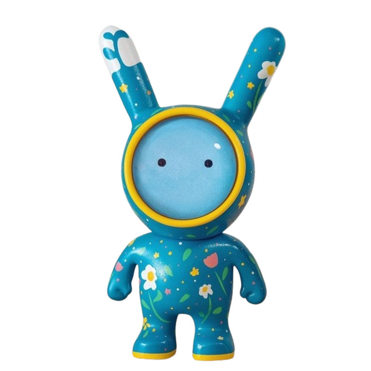 Blue Floral Space Rabbit by Space Rabbit Studio