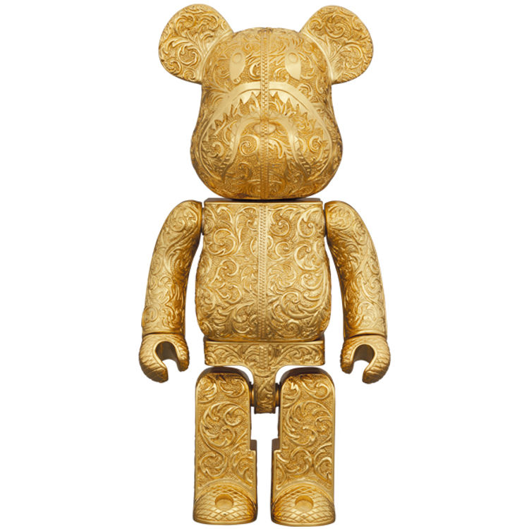 400% Gold BAPE Shark x Royal Selangor Bearbrick by Royal Selangor