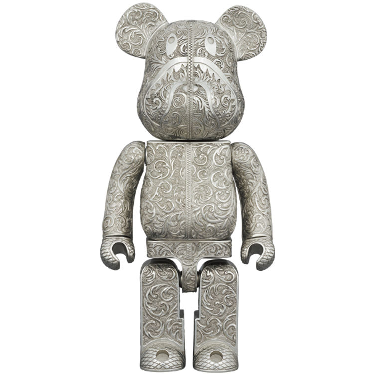 400% Silver BAPE Shark x Royal Selangor Bearbrick by Royal Selangor