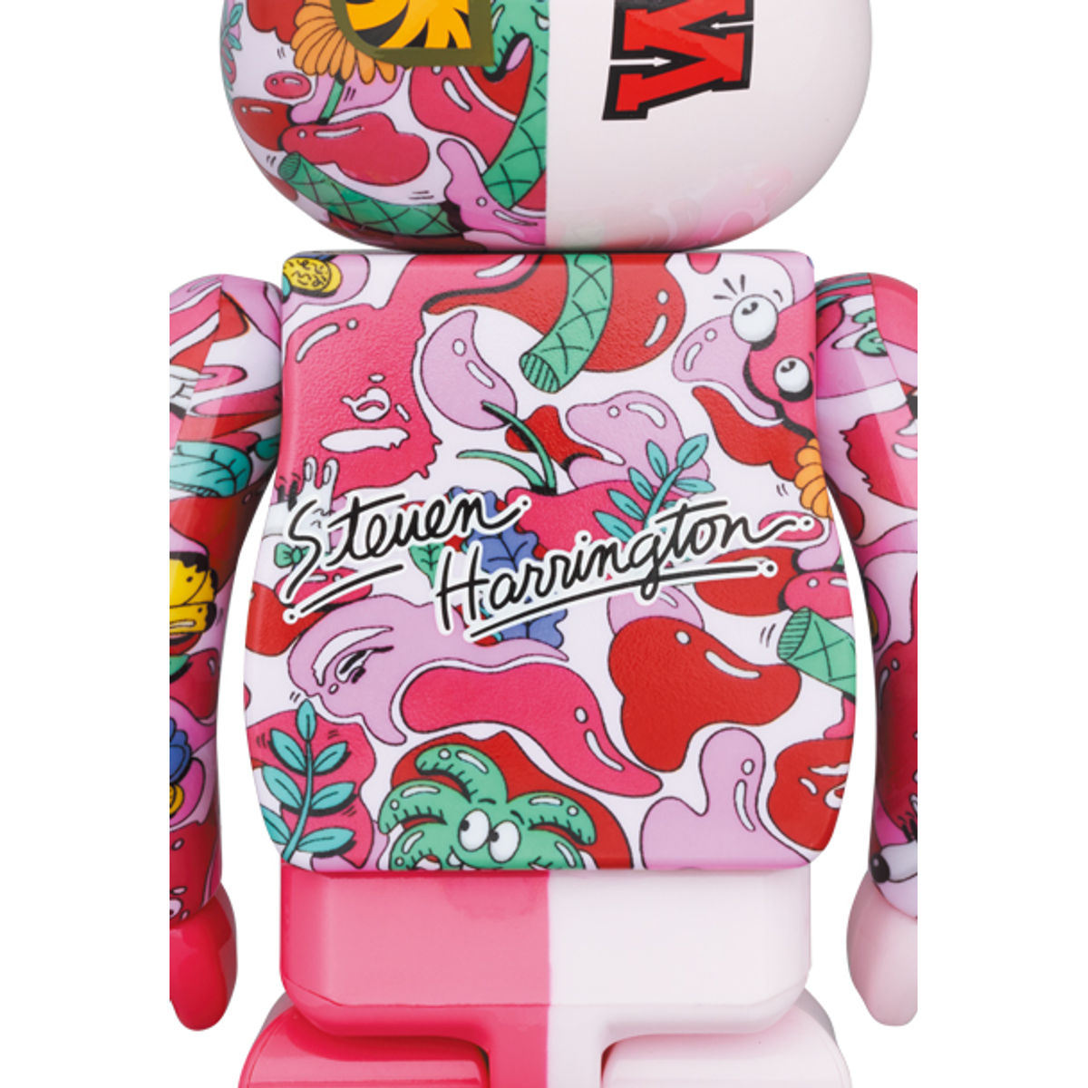 100% + 400% Pink BAPE Shark x Steven Harrington Bearbrick (Set)