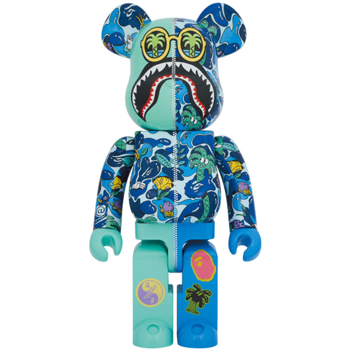 1000% Blue BAPE Shark x Steven Harrington Bearbrick