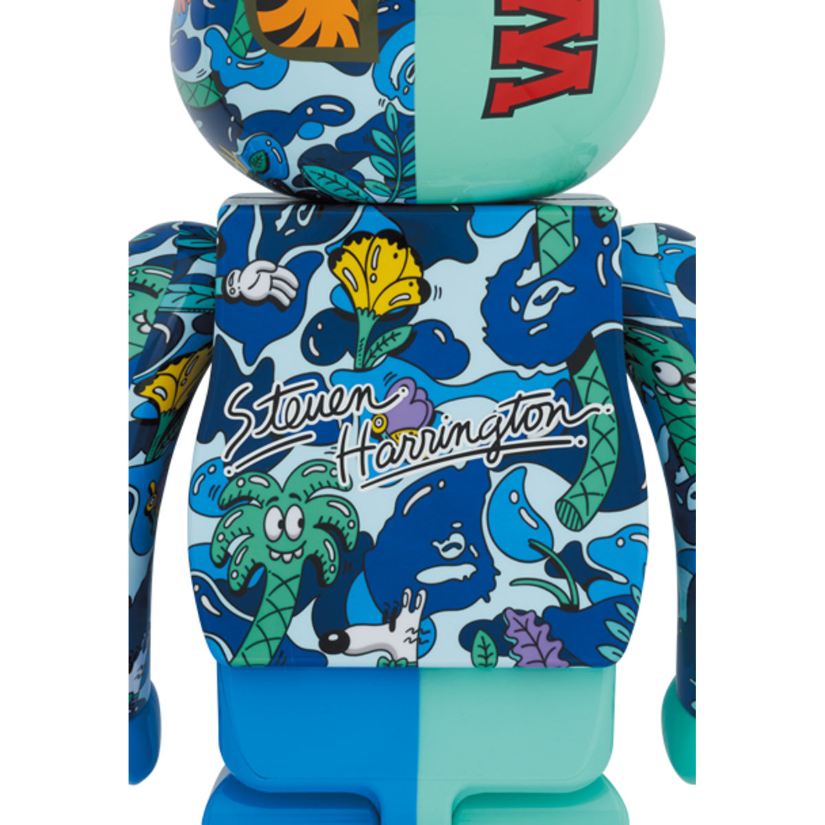 1000% Blue BAPE Shark x Steven Harrington Bearbrick