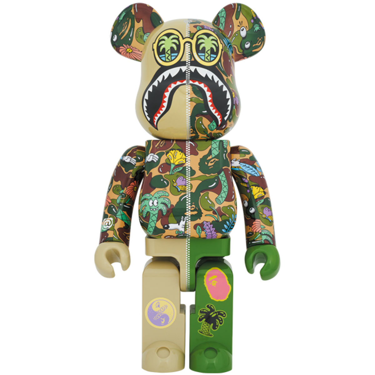 1000% Green BAPE Shark x Steven Harrington Bearbrick