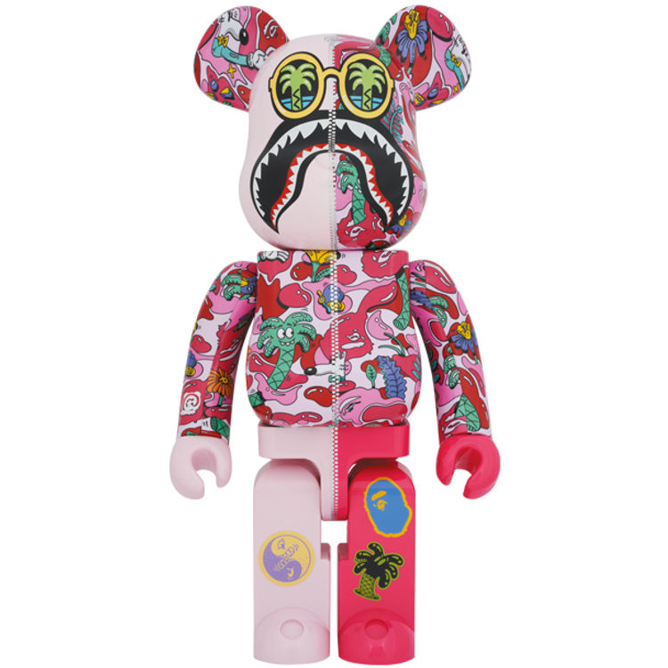 1000% Pink BAPE Shark x Steven Harrington Bearbrick by BAPE (A Bathing Ape)