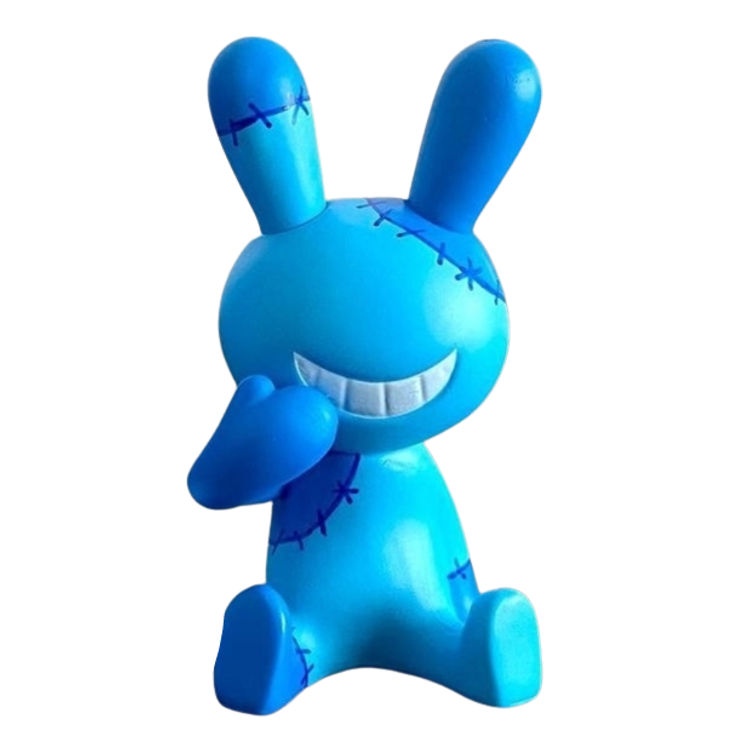 Blue Stitch Black Rabbit by Tadayuki Iwa (Black Rabbit)