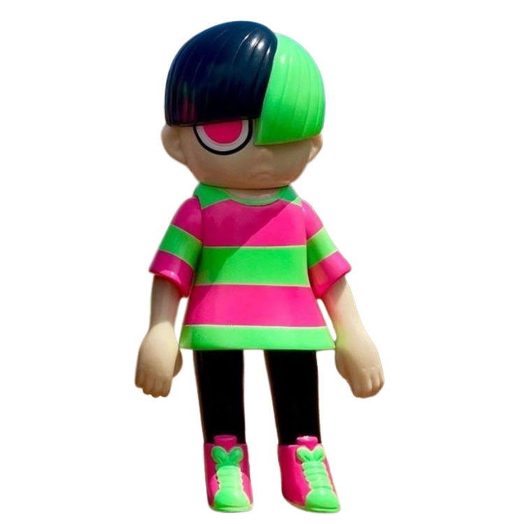 Flouro Pink Green Nori-Kun by Grape Brain