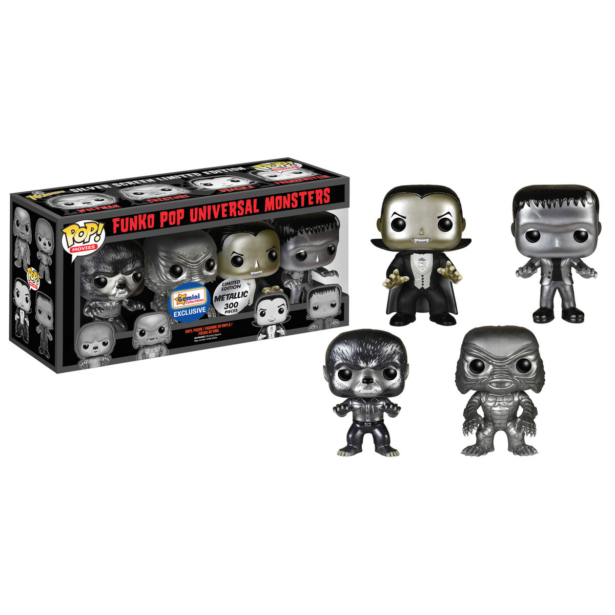Metallic Universal Monsters Funko Pops (4 Pack)