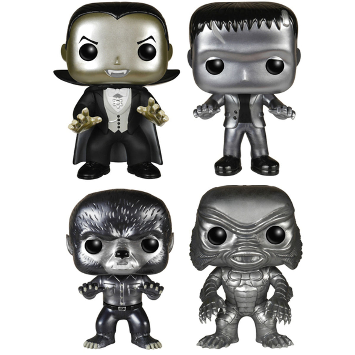 Metallic Universal Monsters Funko Pops (4 Pack)