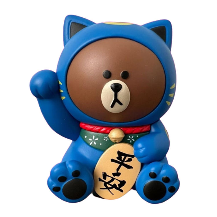 Blue Lucky Cat Brown by Line Friends (Kang Byeong Mok)
