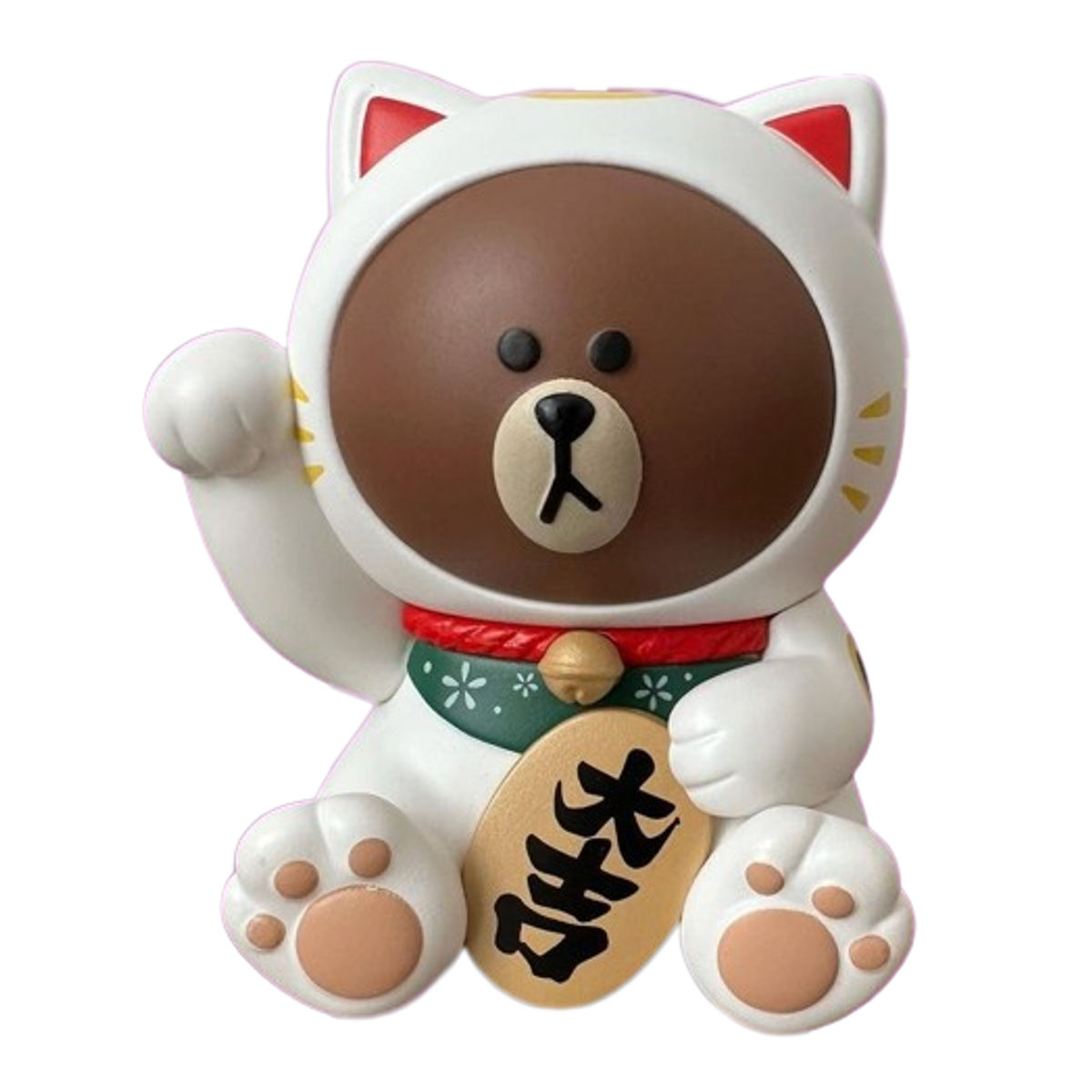 White Lucky Cat Brown