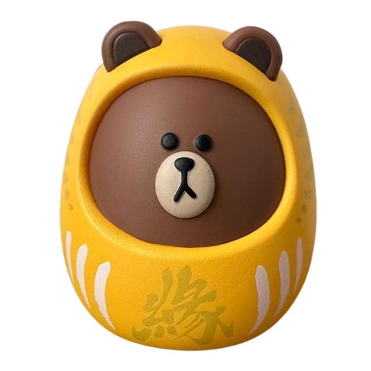 Yellow Daruma Brown by Line Friends (Kang Byeong Mok)