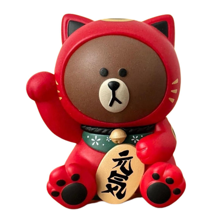 Red Lucky Cat Daruma by Line Friends (Kang Byeong Mok)