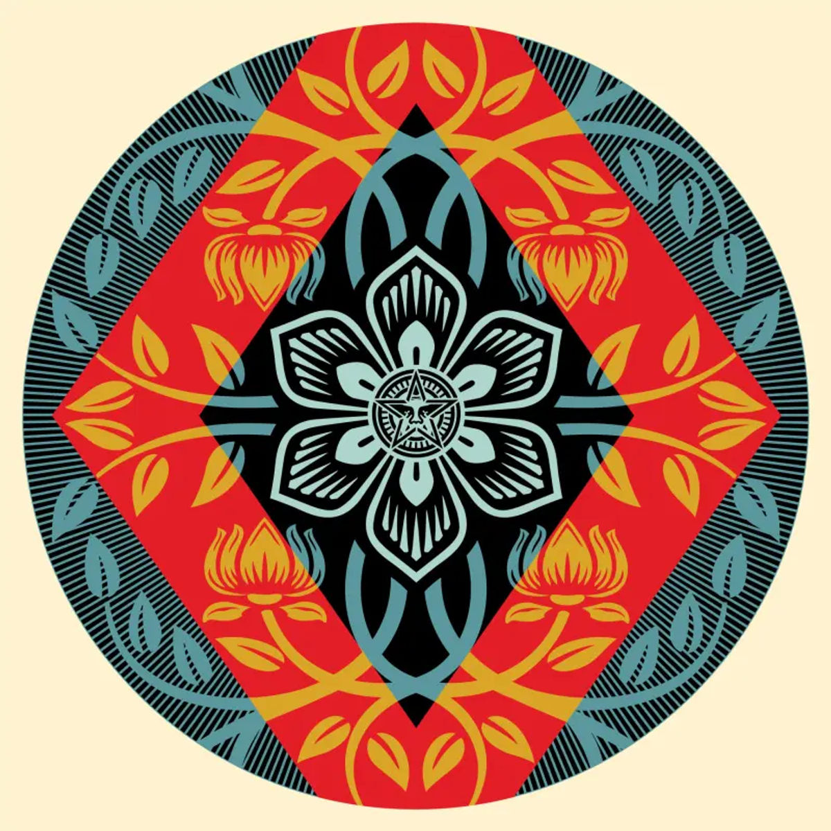 Obey Diamond Flower Round