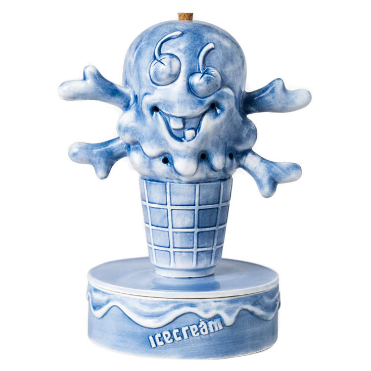 Icecream Cones & Bones Porcelain White Blue Incense Chamber by YEENJOY Studio