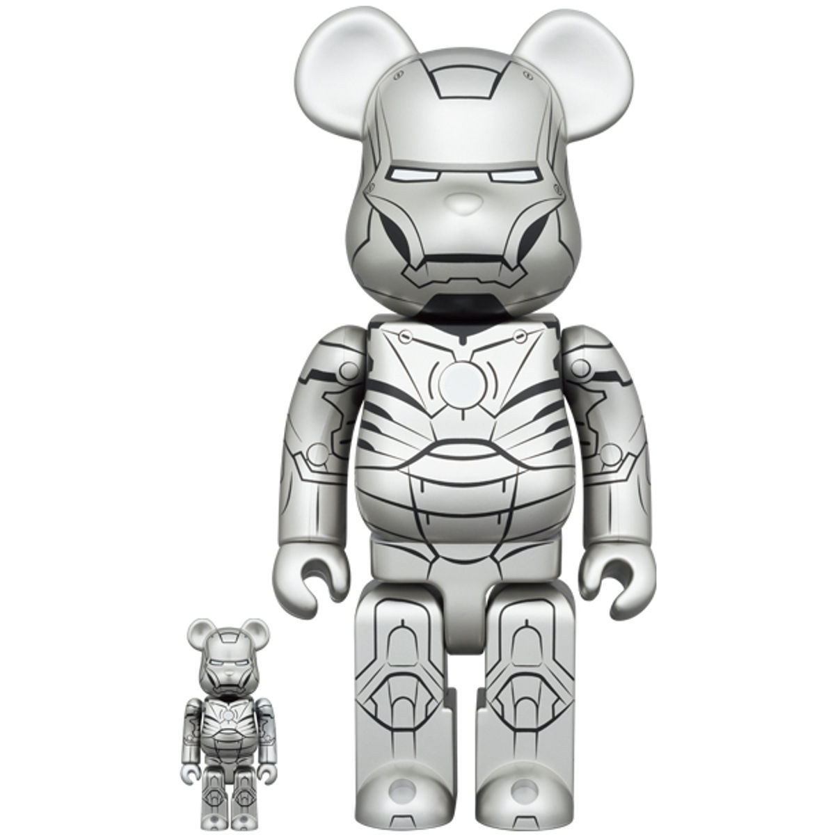 100% + 400% Mark II Iron Man : The Infinity Saga Bearbrick (Set)