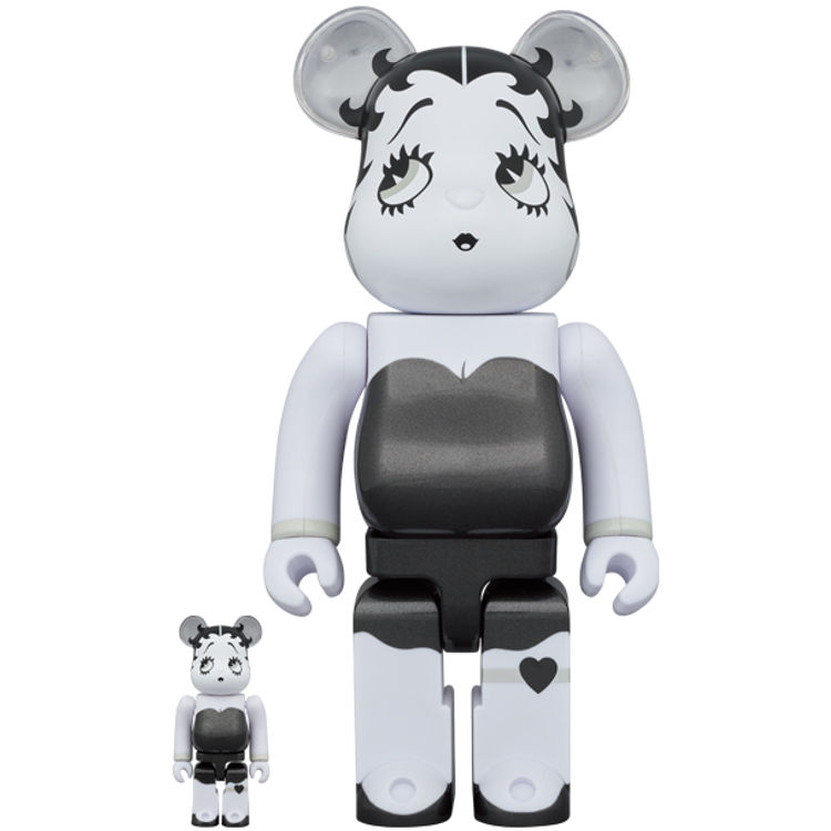100% + 400% Black & White Betty Boop Bearbrick (Set) by Fleischer Studios