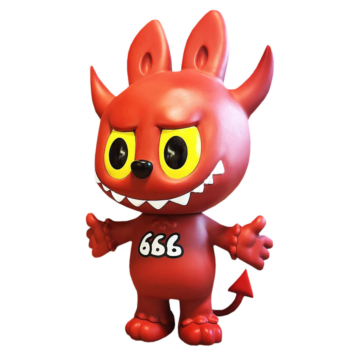 Red 666 Labubu Yellow Eyes
