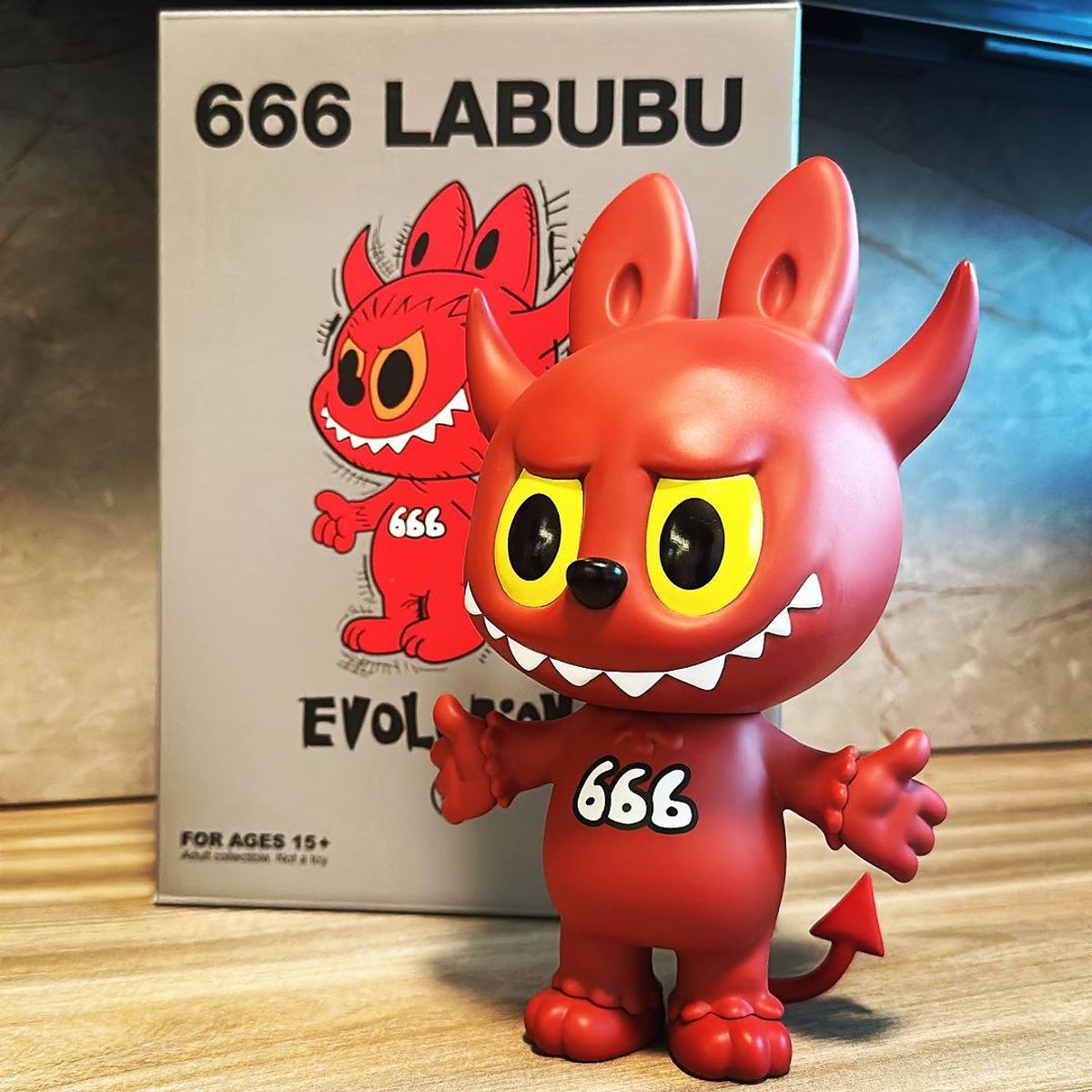 Red 666 Labubu Yellow Eyes