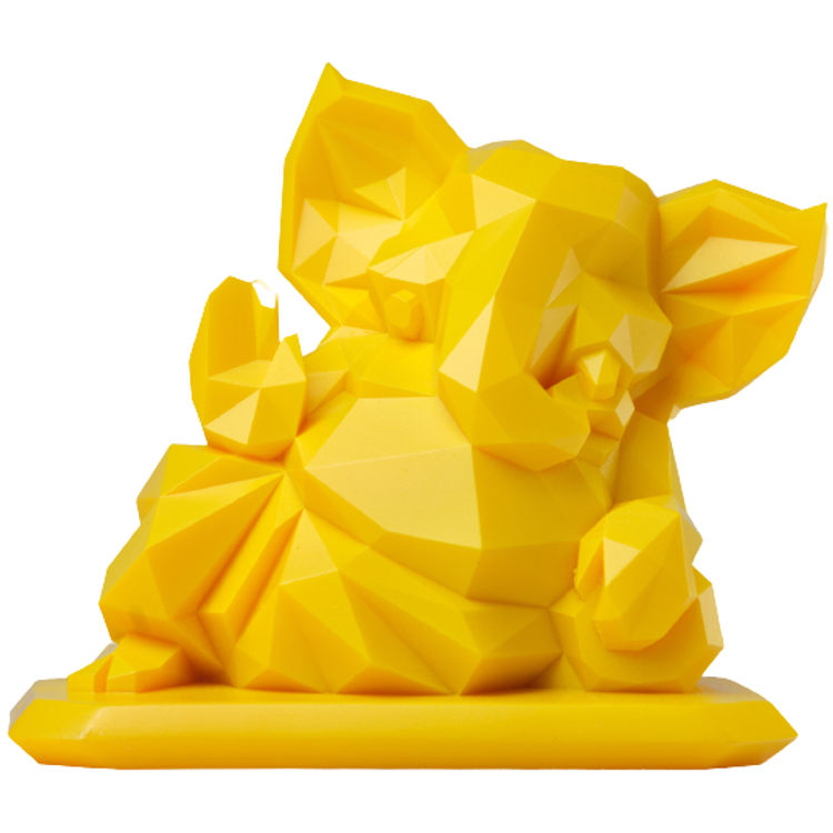 Cyber Yellow Delight Low Poly Ganesha by Kaiju Smuggler