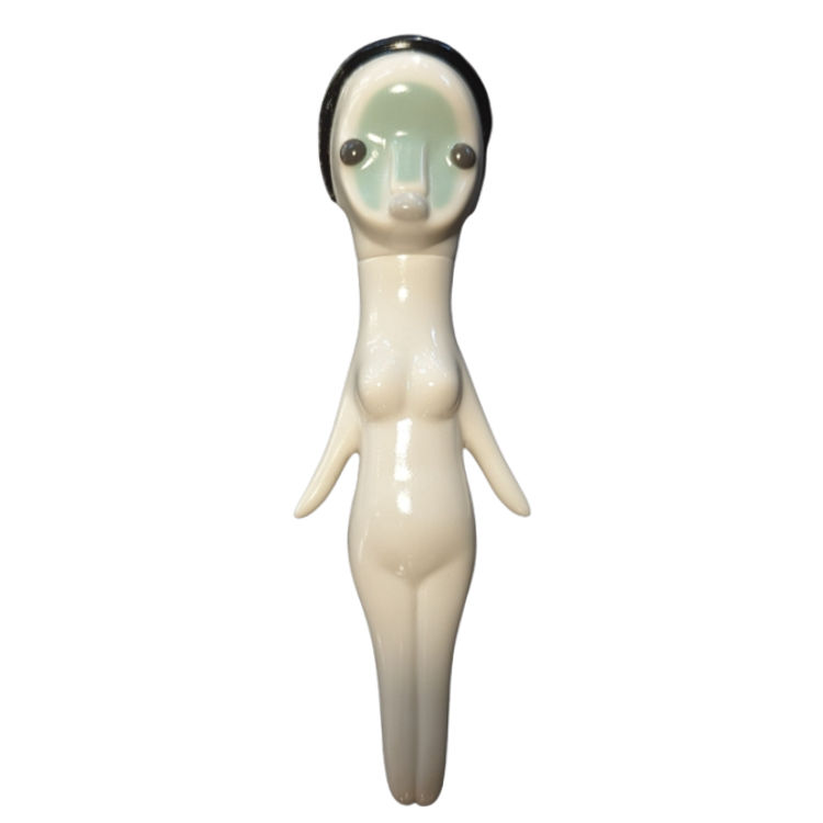 White Light Blue Face Vinyl Doll by Izumi Kato