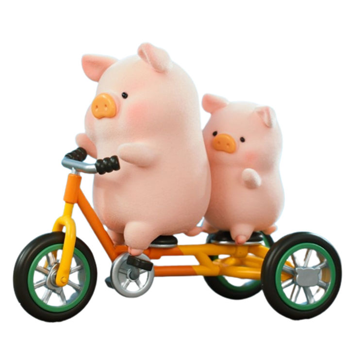 Lulu the Piggy Find Your Way Home Tandem Bike Variant by Cici's Story