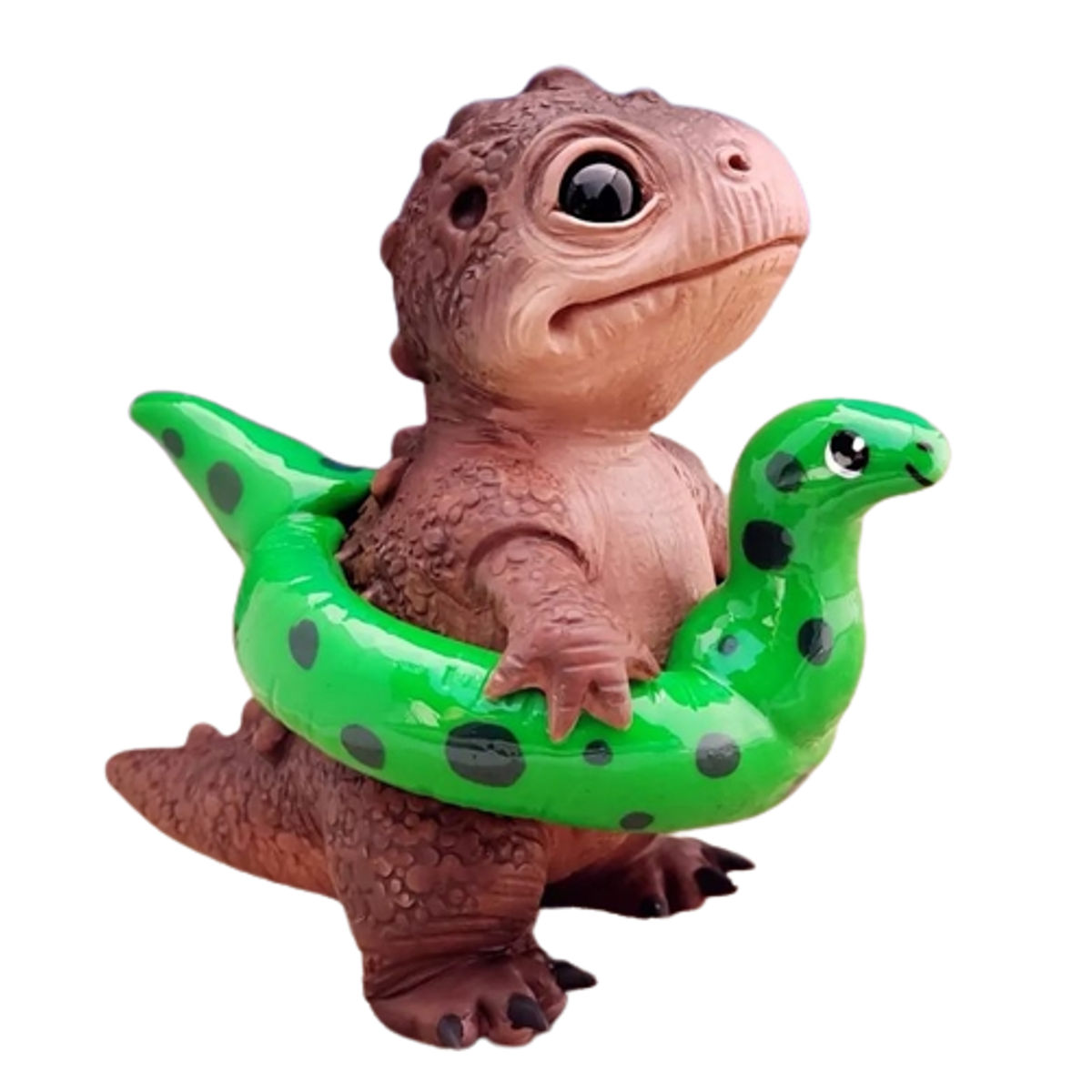 Wesley with Dino Floatie