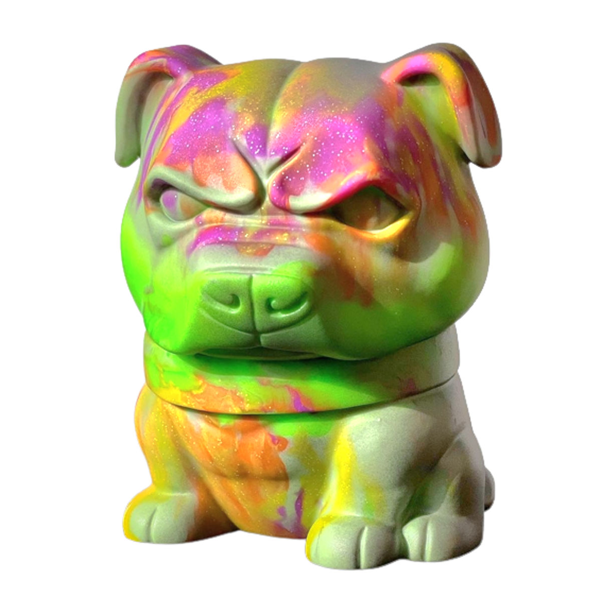 Green Purple Orange Marble Party Color Danger Dog