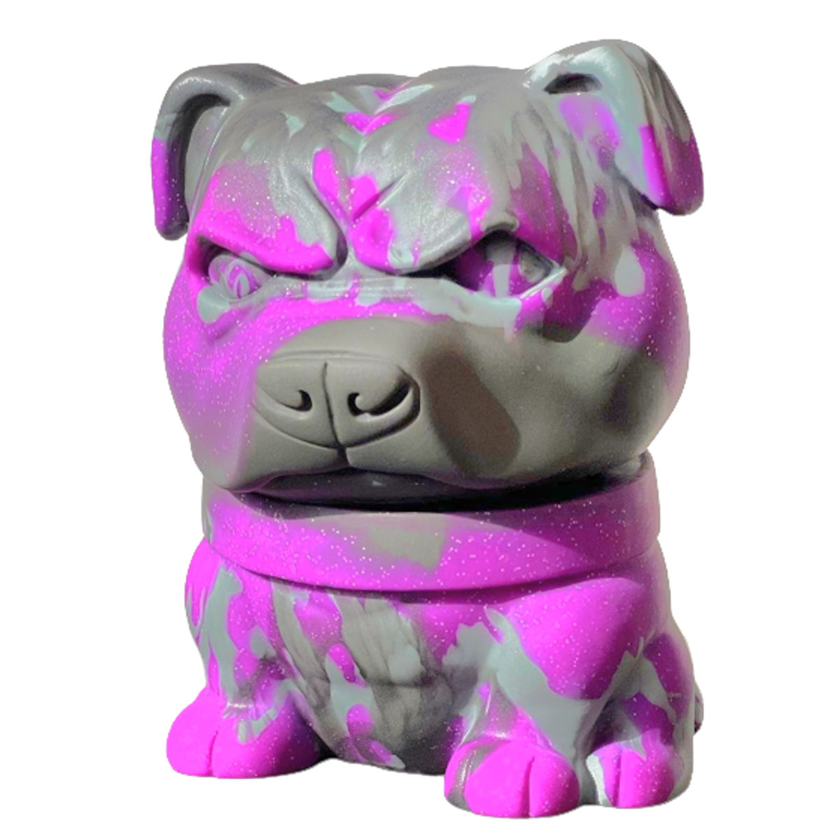 Gray Pink Marble Party Color Danger Dog