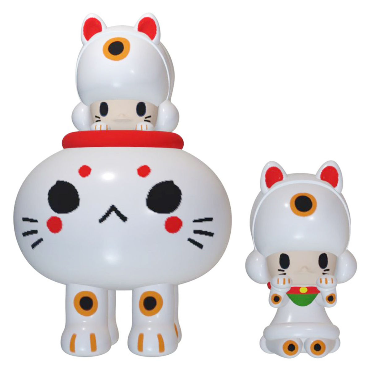 Mini Miwu & Jelly dino ManekiNeko White