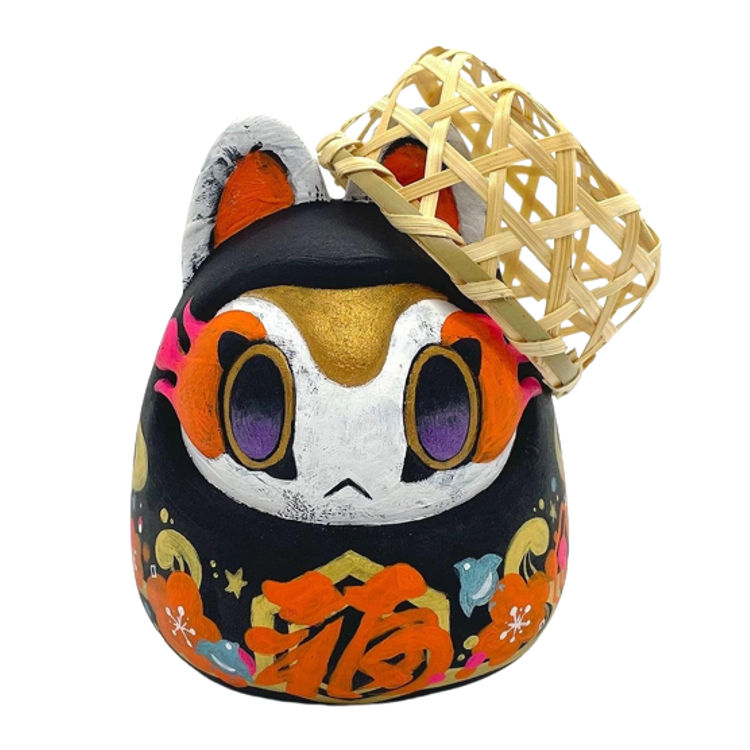 Tatsuka Inuhari-Daruma with Shifuku Hat by Teresa Chiba