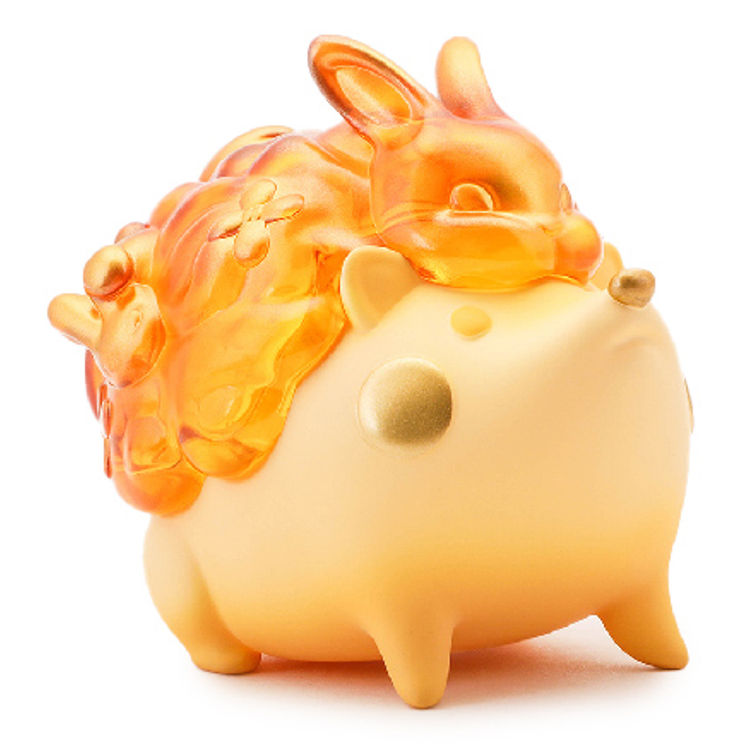 Moon Dancing Jade Rabbit Hedgehog - Golden Osmanthus by Luyao Designs