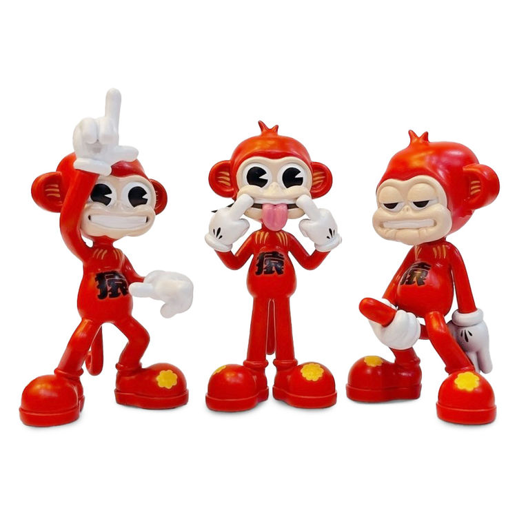 Crazy Monkeys - Monkeying Around Daruma Set by Labmonkeys (Lee Aller)
